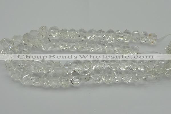 CNG5023 15.5 inches 10*14mm - 13*18mm faceted nuggets white crystal beads