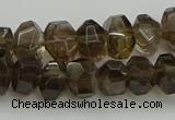 CNG5028 15.5 inches 6*9mm - 10*15mm faceted nuggets smoky quartz beads