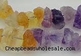 CNG5046 15.5 inches 6*12mm - 8*22mm nuggets amethyst & citrine beads