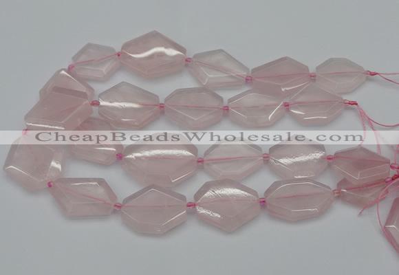 CNG5077 15.5 inches 20*30mm - 35*45mm freeform rose quartz beads