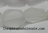 CNG5112 15.5 inches 14*20mm - 18*25mm freeform matte white crystal beads