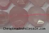 CNG5127 15.5 inches 15*18mm - 15*20mm faceted freeform rose quartz beads