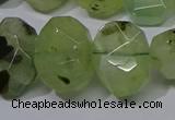 CNG5135 15*18mm - 15*20mm faceted freeform green rutilated quartz beads