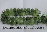 CNG5202 12*16mm - 15*20mm faceted nuggets green rutilated quartz beads