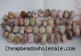 CNG5205 12*16mm - 15*20mm faceted nuggets pink opal gemstone beads