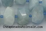 CNG5218 15.5 inches 12*16mm - 15*20mm faceted nuggets aquamarine beads