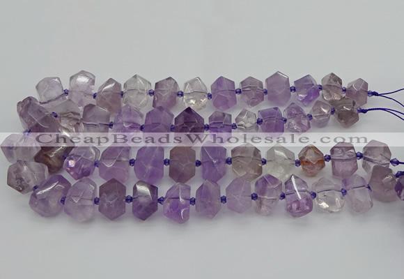 CNG5273 15.5 inches 12*16mm - 15*20mm faceted nuggets amethyst beads