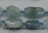 CNG5287 15.5 inches 12*16mm - 15*25mm faceted freeform aquamarine beads