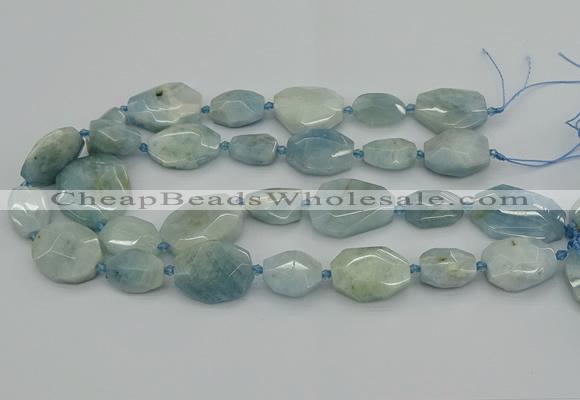 CNG5288 15.5 inches 15*20mm - 22*30mm faceted freeform aquamarine beads