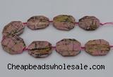 CNG5316 15.5 inches 25*35mm - 35*45mm freeform rhodonite beads