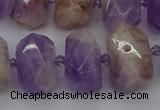 CNG5328 12*16mm - 15*20mm faceted nuggets lavender amethyst beads