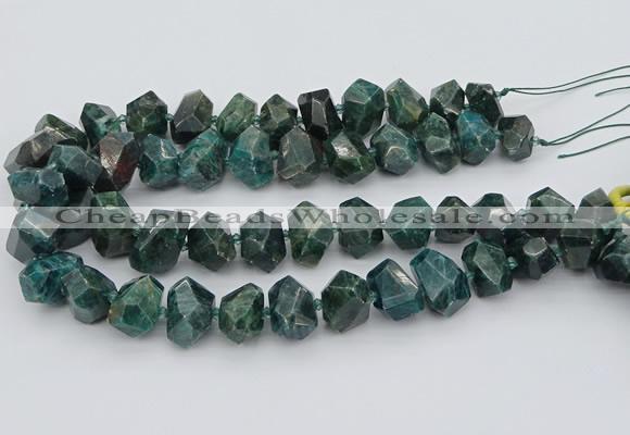 CNG5340 12*16mm - 15*20mm faceted nuggets green apatite beads