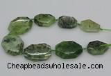 CNG5359 20*30mm - 35*45mm faceted freeform green rutilated quartz beads