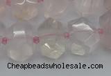 CNG5366 15.5 inches 12*16mm - 15*20mm faceted nuggets rose quartz beads