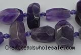 CNG5370 15.5 inches 10*15mm - 15*25mm faceted nuggets amethyst beads