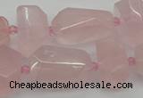 CNG5372 15.5 inches 12*16mm - 18*25mm faceted nuggets rose quartz beads