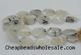 CNG5376 20*30mm - 35*45mm faceted freeform black rutilated quartz beads