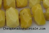 CNG5402 15.5 inches 12*16mm - 15*20mm faceted nuggets yellow jade beads