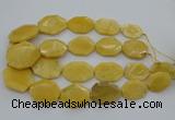 CNG5405 15.5 inches 20*30mm - 35*45mm faceted freeform yellow jade beads