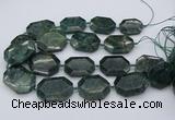 CNG5419 20*30mm - 35*45mm faceted freeform green apatite beads