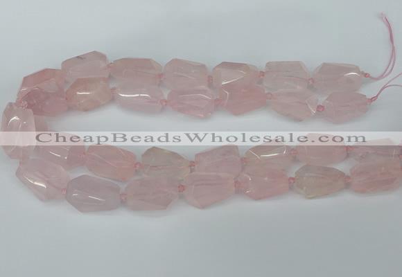 CNG5444 12*16mm - 15*25mm faceted nuggets rose quartz beads