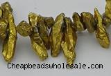 CNG5462 15.5 inches 6*10mm - 8*20mm nuggets plated quartz beads