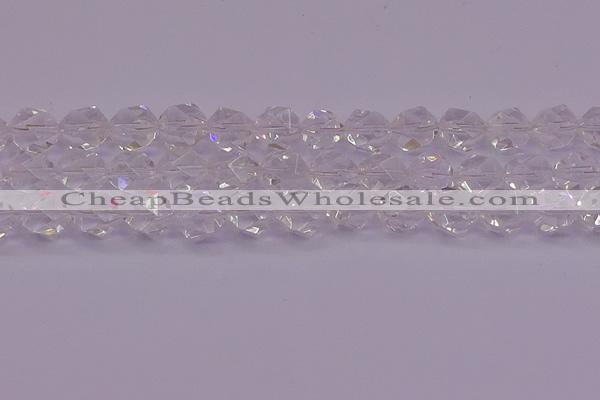 CNG5474 15.5 inches 12mm faceted nuggets white crystal beads