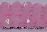 CNG5483 15.5 inches 10mm faceted nuggets rose quartz beads