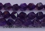 CNG5491 15.5 inches 6mm faceted nuggets amethyst gemstone beads