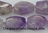 CNG5510 12*16mm - 15*25mm faceted nuggets lavender amethyst beads