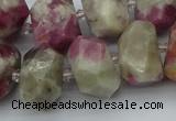 CNG5583 12*16mm - 15*20mm faceted nuggets pink tourmaline beads