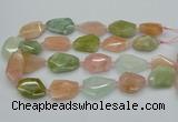 CNG5591 15.5 inches 22*28mm - 25*35mm faceted freeform morganite beads