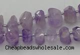 CNG5601 6*16mm - 8*18mm faceted nuggets lavender amethyst beads