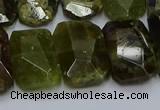 CNG5624 15.5 inches 15*20mm - 18*25mm faceted freeform green garnet beads