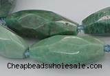 CNG5639 15.5 inches 15*35mm - 18*40mm faceted rice amazonite beads