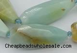 CNG5640 15.5 inches 15*35mm - 18*45mm faceted teardrop amazonite beads