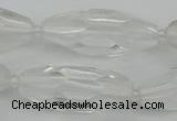 CNG5647 15.5 inches 15*35mm - 18*40mm faceted rice white crystal beads