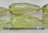 CNG5648 15*35mm - 18*45mm faceted teardrop lemon quartz beads