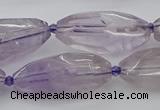 CNG5651 15.5 inches 15*35mm - 18*40mm faceted rice amethyst beads