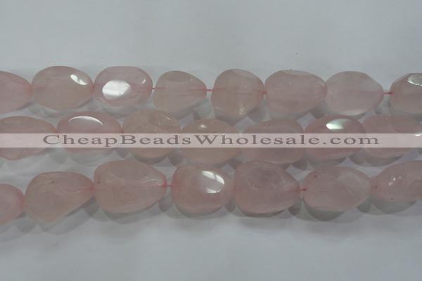 CNG572 15.5 inches 18*30mm nuggets rose quartz beads