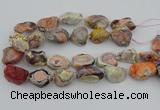 CNG5733 18*25mm - 22*35mm nuggets pink botswana agate beads