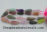 CNG5741 15*35mm - 18*45mm faceted teardrop mixed gemstone beads