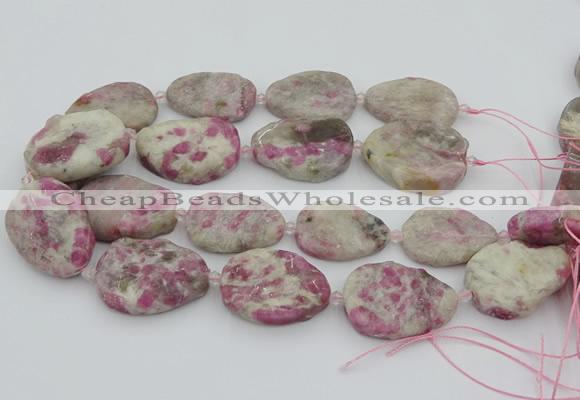 CNG5745 15.5 inches 25*35mm - 30*40mm freeform pink tourmaline beads