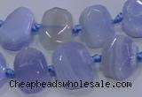 CNG5777 10*14mm - 12*16mm faceted freeform blue lace agate beads