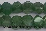 CNG5844 10*14mm - 12*16mm faceted nuggets green strawberry quartz beads