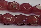 CNG5846 15.5 inches 14*15mm faceted nuggets strawberry quartz beads