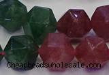 CNG5853 14*16mm - 16*18mm faceted nuggets mixed strawberry quartz beads