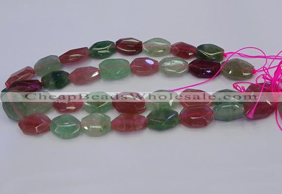 CNG5857 15*20mm - 20*25mm faceted freeform mixed strawberry quartz beads