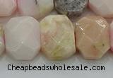 CNG5873 8*12mm - 12*16mm faceted freeform natural pink opal beads