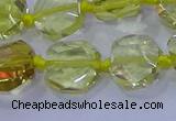 CNG5880 15.5 inches 10*12mm - 10*14mm faceted freeform lemon quartz beads